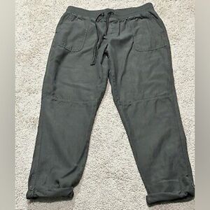 20W Maurices Womens Pants Green Elastic Waist Tapered Leg Casual Pant Plus Size